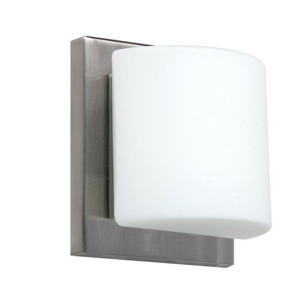 Besa Lighting Paolo Mini Sconce, Opal Matte, Satin Nickel Finish, 1x5W LED 1WS-787307-LED-SN - main